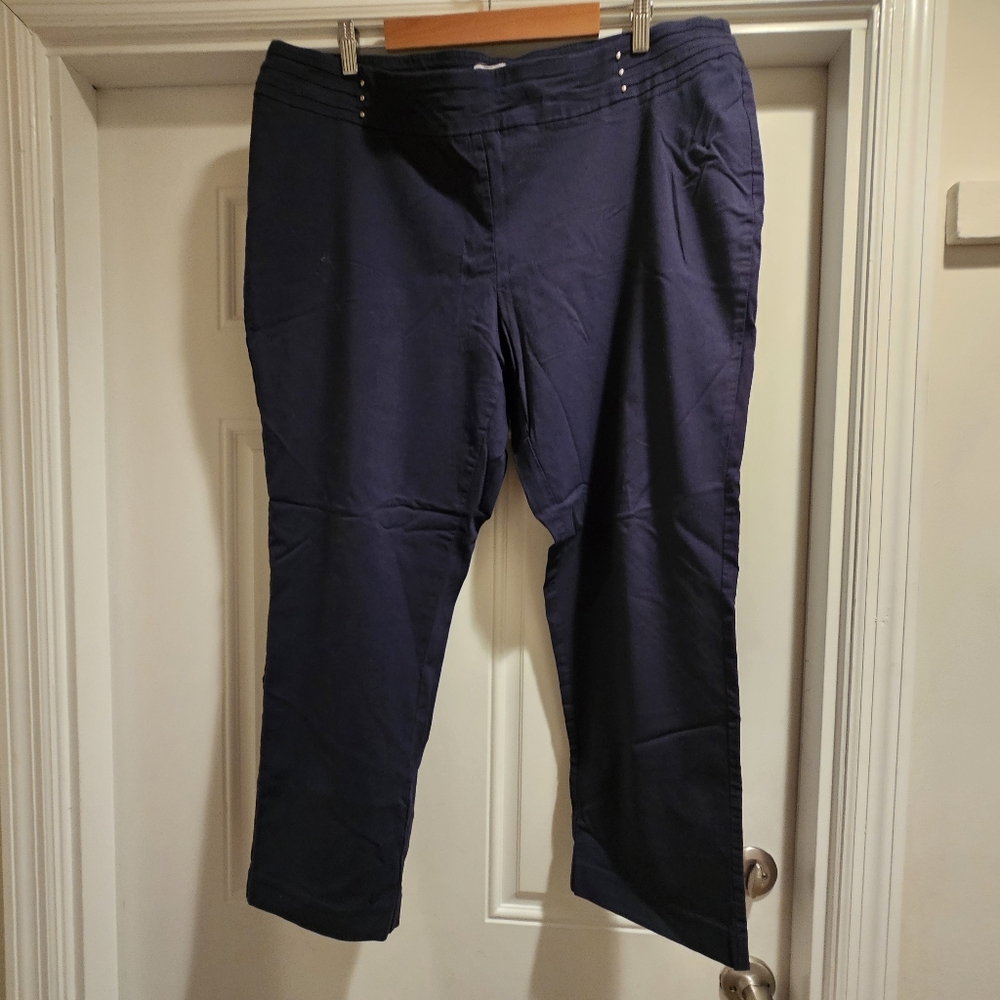 JM Collection Navy Trousers
